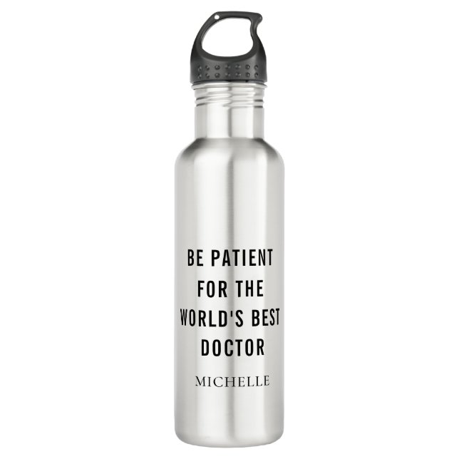 Botella De Agua Mejor nombre profesional personalizado de Médico (Anverso)
