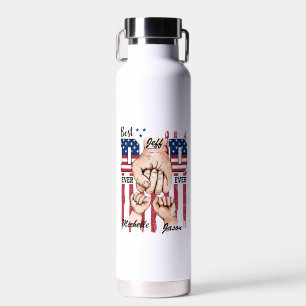 Botella De Agua Mejor Papá De La Historia - Pies Bump Bandera De E