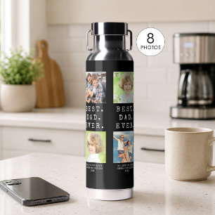 Botella De Agua MEJOR PAPÁ DEL MUNDO 8 Fotos Personalizado