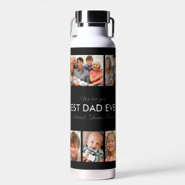 Botella De Agua Mejor Papá del Mundo Personalizado Collage de Foto