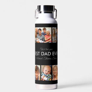 Botella De Agua Mejor Papá Moderno Personalizado Collage de Fotos