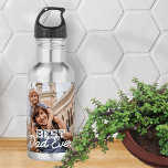 Botella De Agua Mejor Papá Nunca Moderno Personalizado Stitch de G<br><div class="desc">Este diseño simple y moderno se compone de tipografía de la cadena y cursiva y añade una foto personalizado</div>