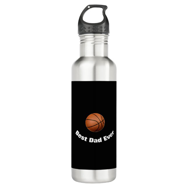 Botella De Agua Mejor Personalizado de Baloncesto de Papá (Anverso)