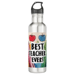 Botella De Agua Mejor profesor de todos los nombres personalizados