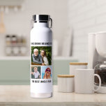 Botella De Agua Mejor tío de la historia 3<br><div class="desc">Dale al mejor tío un regalo divertido con esta botella de agua de fotos de este personalizado. Fácilmente personalizable con 3 fotos familiares de sus sobrinas y sobrinos. Puedes personalizar "Esta bebida pertenece a" y "Mejor tío de siempre" a algo similar en longitud.</div>