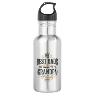 Botella De Agua Mejores Papás Ascendidos a Abuelo Diseño de Camise