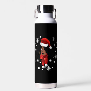 Botella De Agua Mel, Navidades de ropa de Papá Noel afroamericano