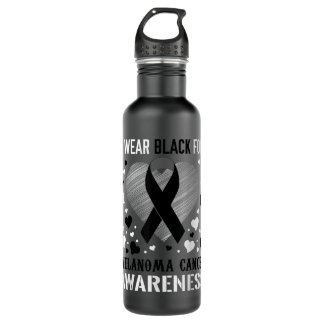 Botella De Agua Melanoma Cancer Awareness Support Ribbon
