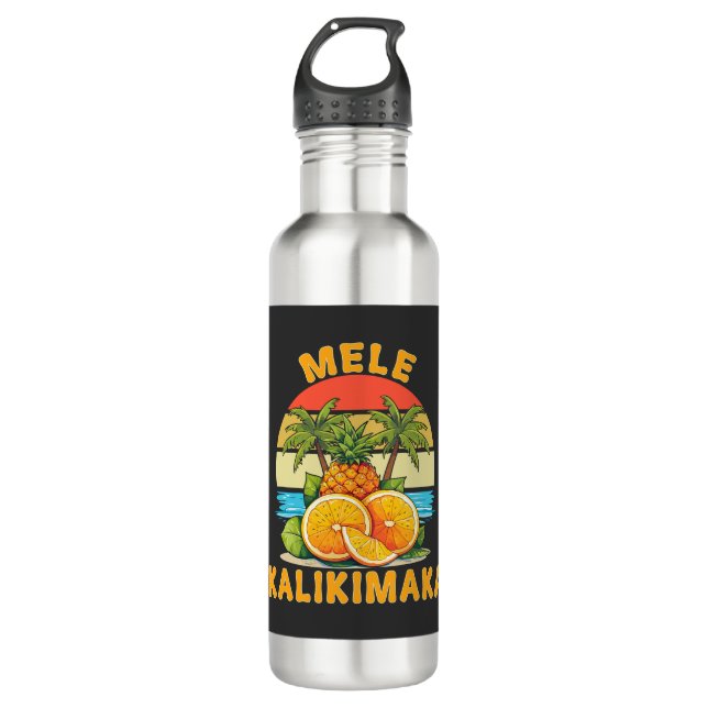 Botella De Agua Mele Kalikimaka Hawái Feliz Navidad  (Anverso)