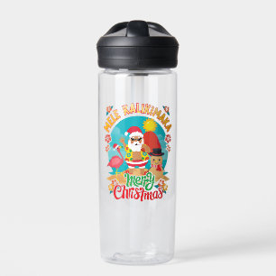 Botella De Agua Mele Kalikimaka para una brillante Navidad hawaian