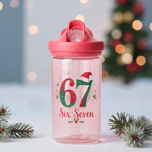 Botella De Agua Meme Divertido de Navidad Seis Siete 67 6 7 Fiesta