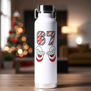 Botella De Agua Meme Navideño Adorable Seis Siete 67 6 7 Fiesta