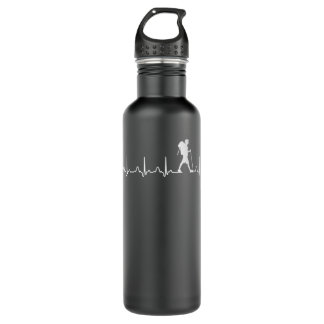 Botella De Agua Mens Hiking Heartbeat EKG Pulse Hiker Lover 355
