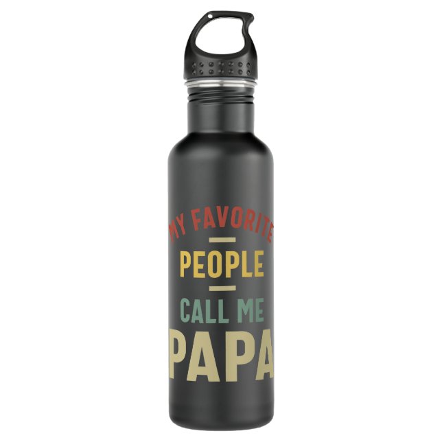 Botella De Agua Mens Mi gente favorita me llama regalo de papá (Anverso)