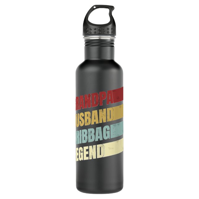 Botella De Agua Mens Rero Cribbage Board Game Grandpa Husband Crib (Anverso)