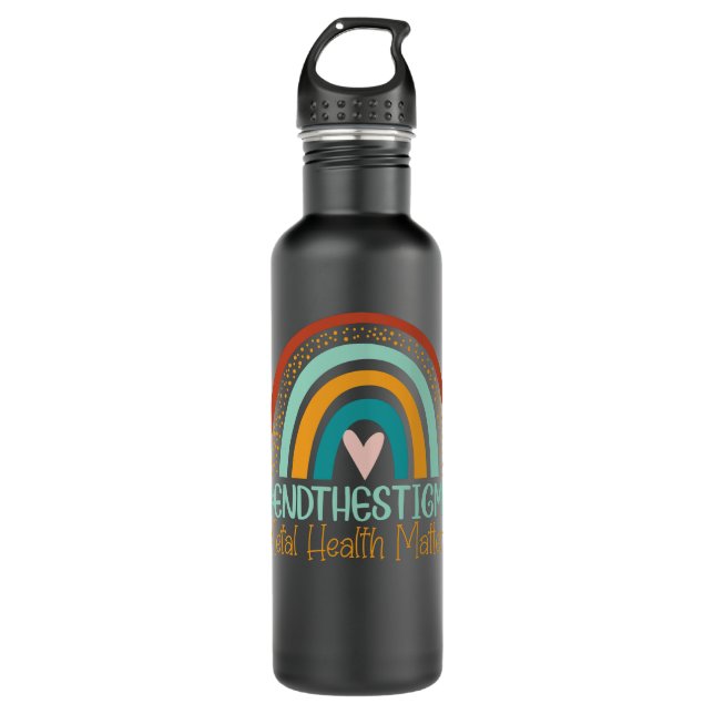 Botella De Agua Mental-Health Matters Shirt End The Stigma Rainbow (Anverso)