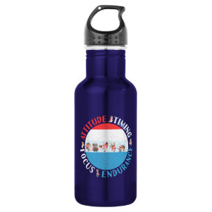 Botella De Agua Mentalidad de jugador de béisbol - Rojo Blanco Azu