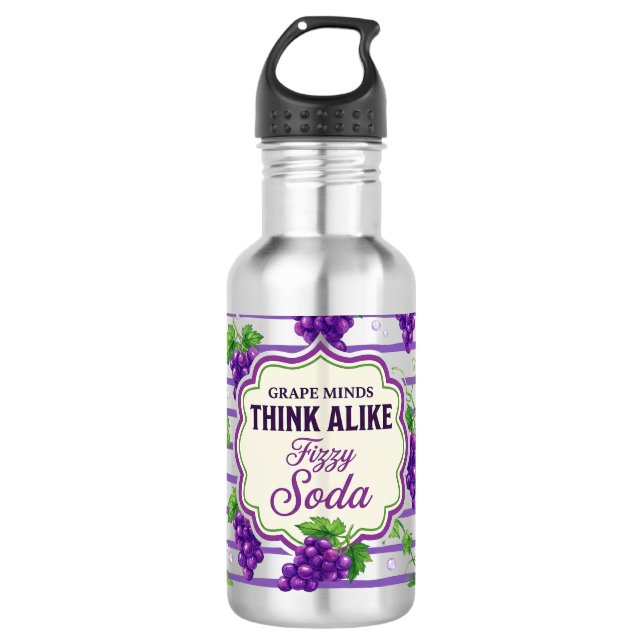 Botella De Agua Mentes de Uva Piensan Igual (Anverso)