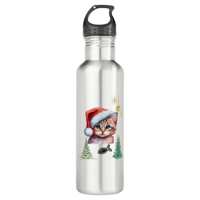 Botella De Agua Meowy Christmas! (Anverso)