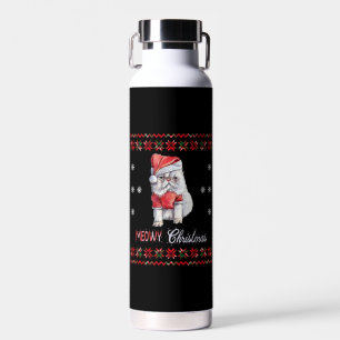 Botella De Agua Meowy Navidades, Cat Lover Feliz Navidad