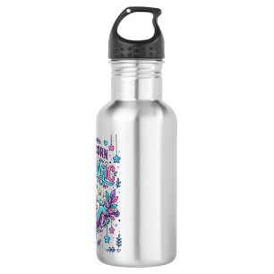 Botella De Agua Mercado Colorido de Magia Lenta Unicornio Slothico