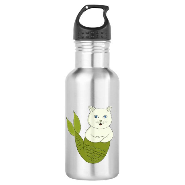 Botella De Agua Mercat Purrmaid Merman Fish Cat (Anverso)