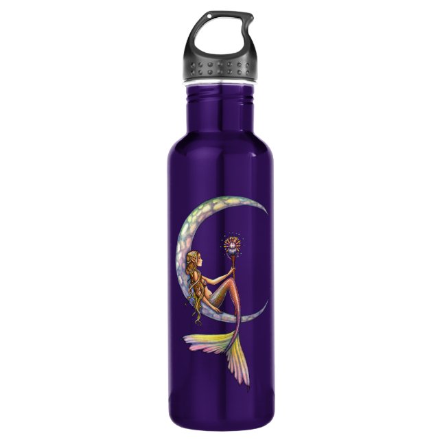 Botella De Agua Mermaid Moon Fantasy Art (Anverso)
