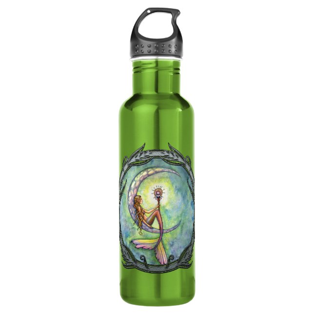 Botella De Agua Mermaid Moon Fantasy Art (Anverso)