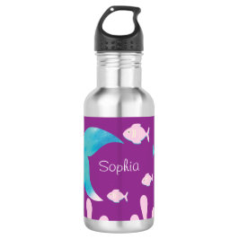 Botella De Agua Mermaid Under the Sea Pastel Purple Girls 