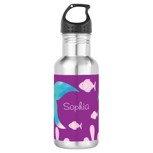 Botella De Agua Mermaid Under the Sea Pastel Purple Girls  (Anverso)
