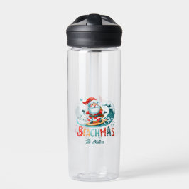 Botella De Agua Merry Beachmas Santa Surfing Retro Design