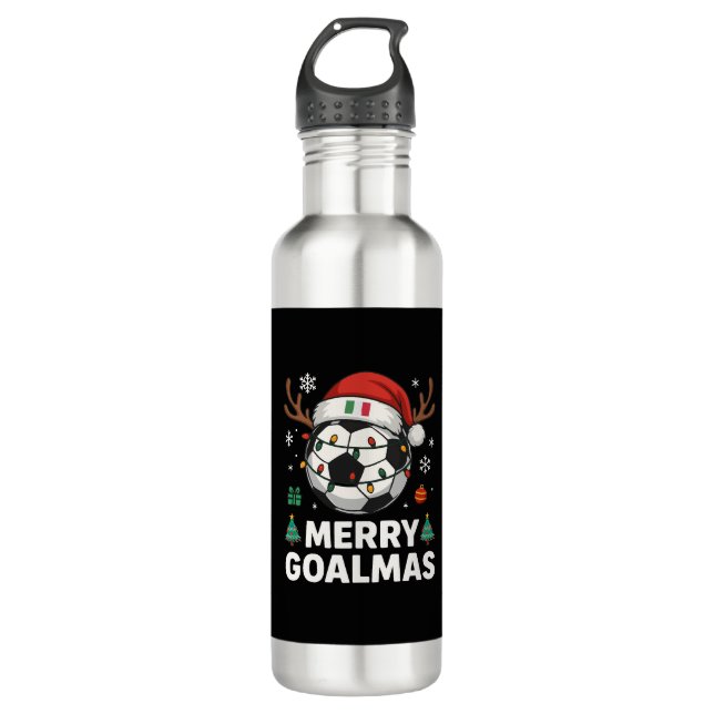 Botella De Agua Merry Goalmas Italy - Funny Soccer Christmas (Anverso)
