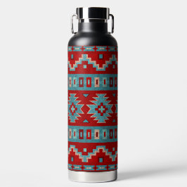 Botella De Agua Mesas del Suroeste Turquesa y Rojo