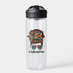 Botella De Agua Messy Bun Orgulloso Autismo Mamá