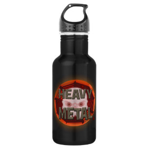 Botella De Agua Metal pesado con el Scull
