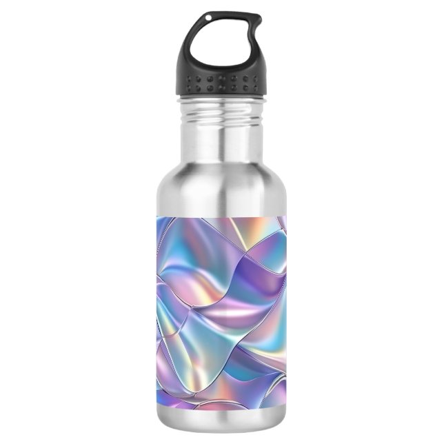 Botella De Agua Metálico iridiscente 6 Geométrico (Anverso)