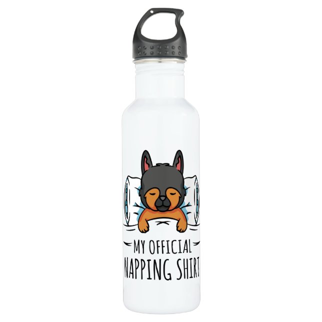 Botella De Agua Mi camisa oficial de dormir con Perro dormido (Anverso)