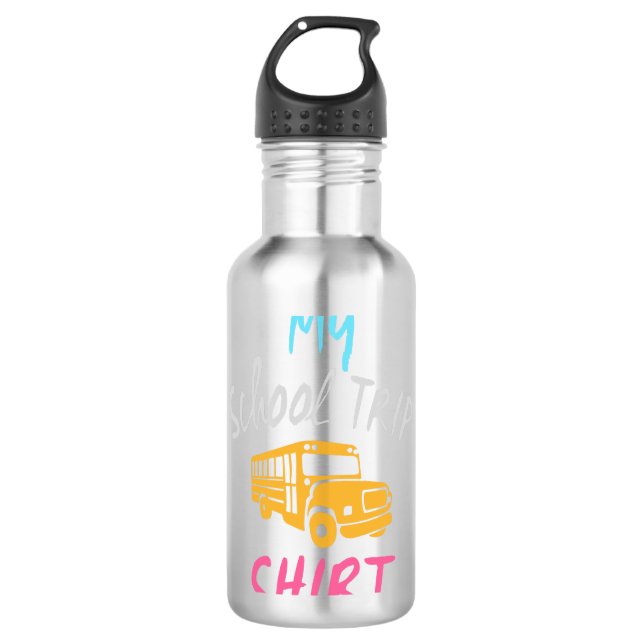 Botella De Agua Mi camiseta de viaje escolar (Anverso)