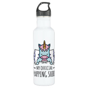 Botella De Agua Mi camiseta oficial de siesta con unicornio dormid
