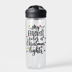 Botella De Agua Mi color favorito son las luces de Navidad Santa C