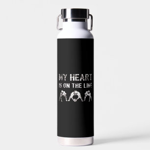 Botella De Agua Mi corazón está en la línea - Liniero de fútbol am