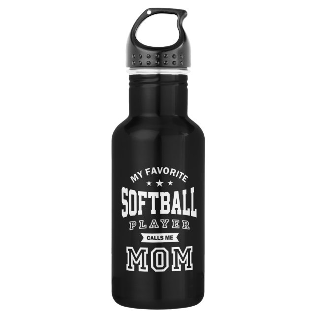 Botella De Agua Mi jugador favorito de Softball me llama mamá (Anverso)