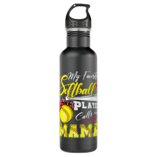 Botella De Agua Mi jugador favorito de Softball me llama Mama Tee 