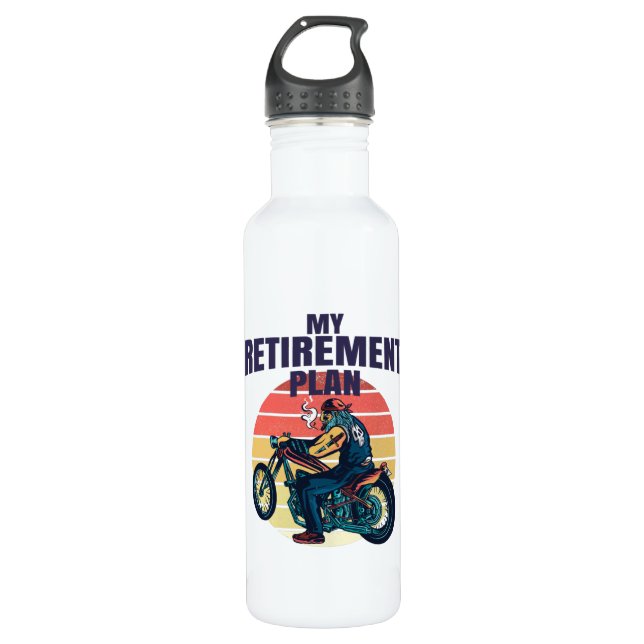 Botella De Agua Mi plan de retiro para la motocicleta (Anverso)