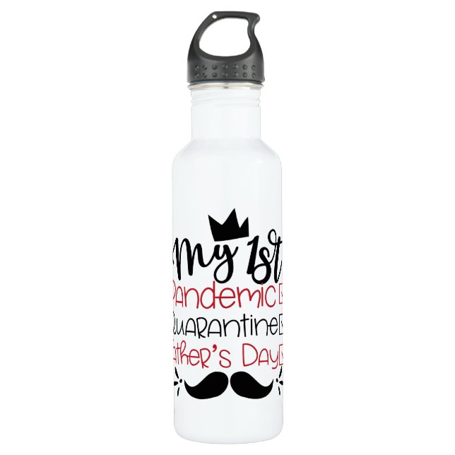 Botella De Agua Mi primer día de cuarentena de padres (Anverso)