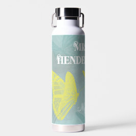 Botella De Agua Mi profesor favorito mariposas amarillas 