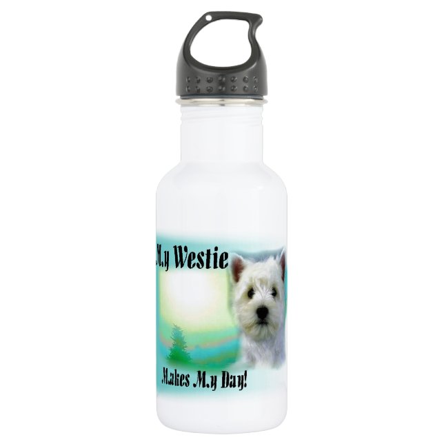 Botella De Agua Mi Westie me hace mi día (Anverso)