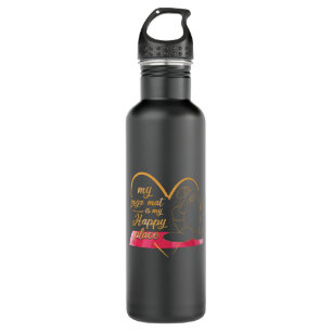 Botella De Agua Mi yoga mate es mi lugar feliz