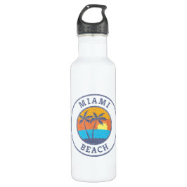 Botella De Agua Miami Beach, Florida Faded Classic Style