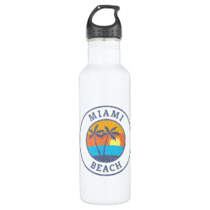 Botella De Agua Miami Beach, Florida Faded Classic Style